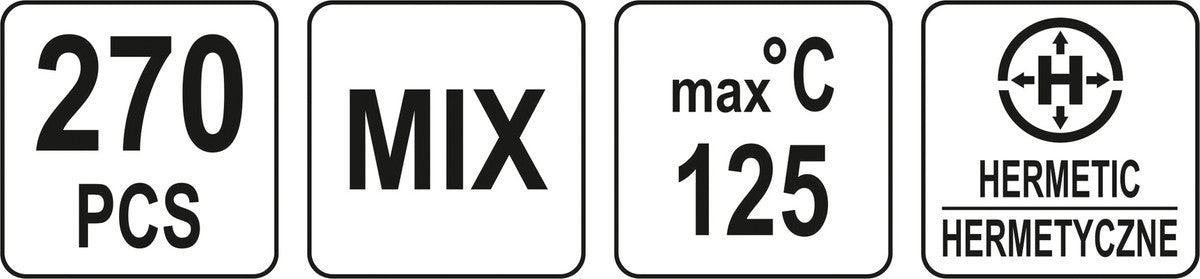 Termo žarnelių (kembrikų) asortimentas | spalvotos | 270 vnt. (YT-068671)