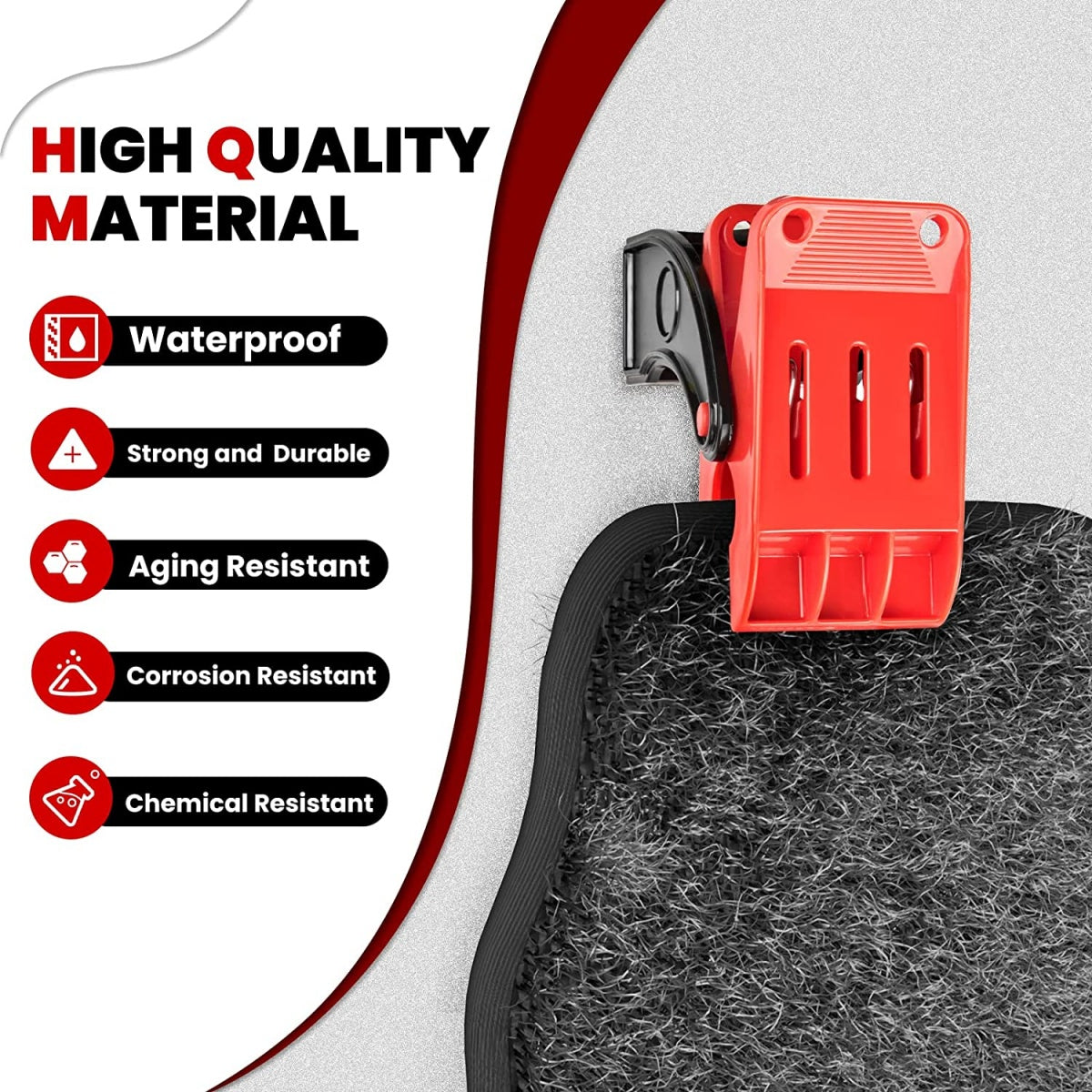 Užspaustukų rinkinys | Heavy Duty ABS+stainless steel | 4 vnt. (MC4S)