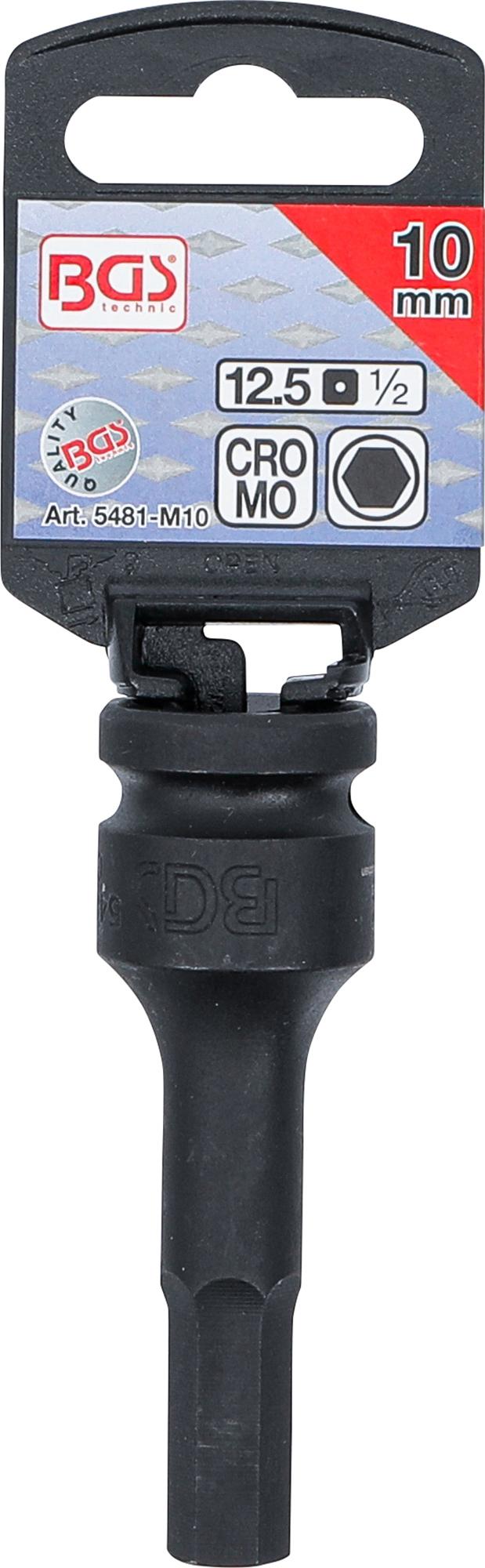 Antgalis smūginis | 12,5 mm (1/2") | hex šešiakampis 10 mm (5481-M10)