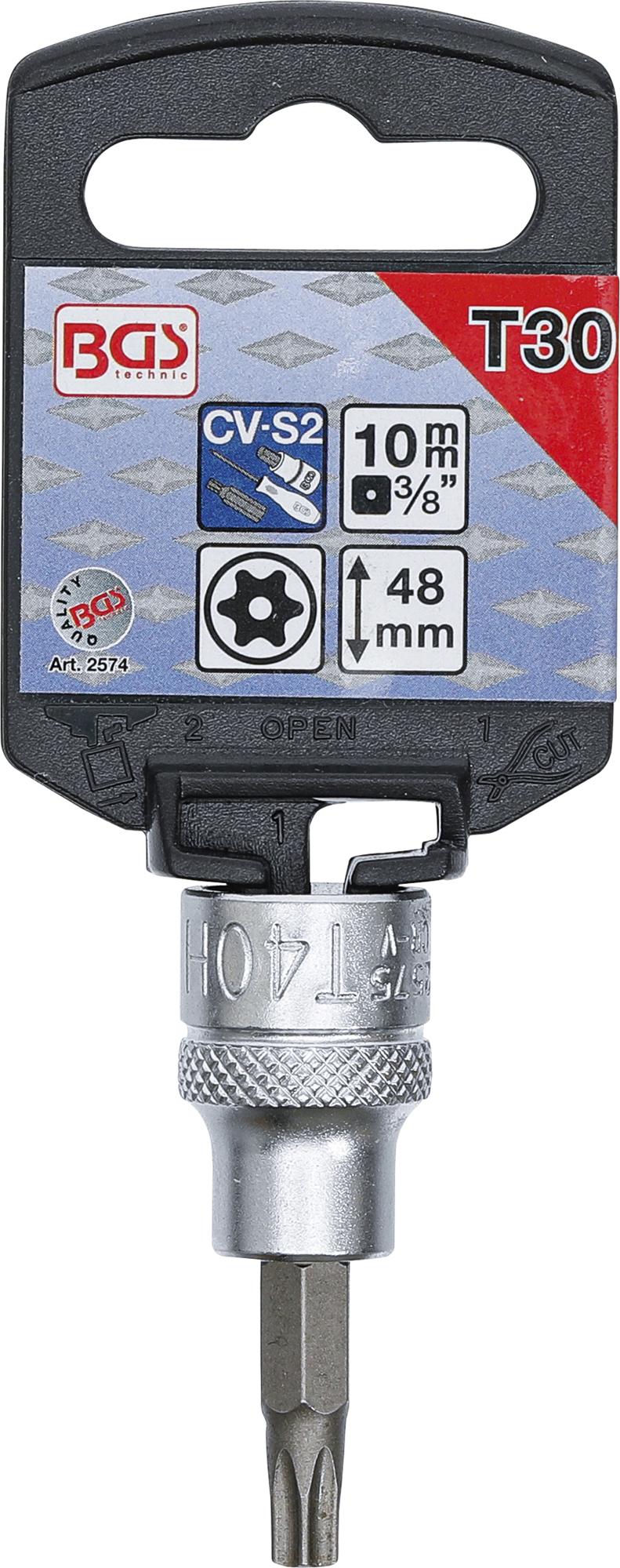 Antgalis įpresuotas į galvutę | 10 mm (3/8") | T-star su skyle (Torx) T27 (2573)