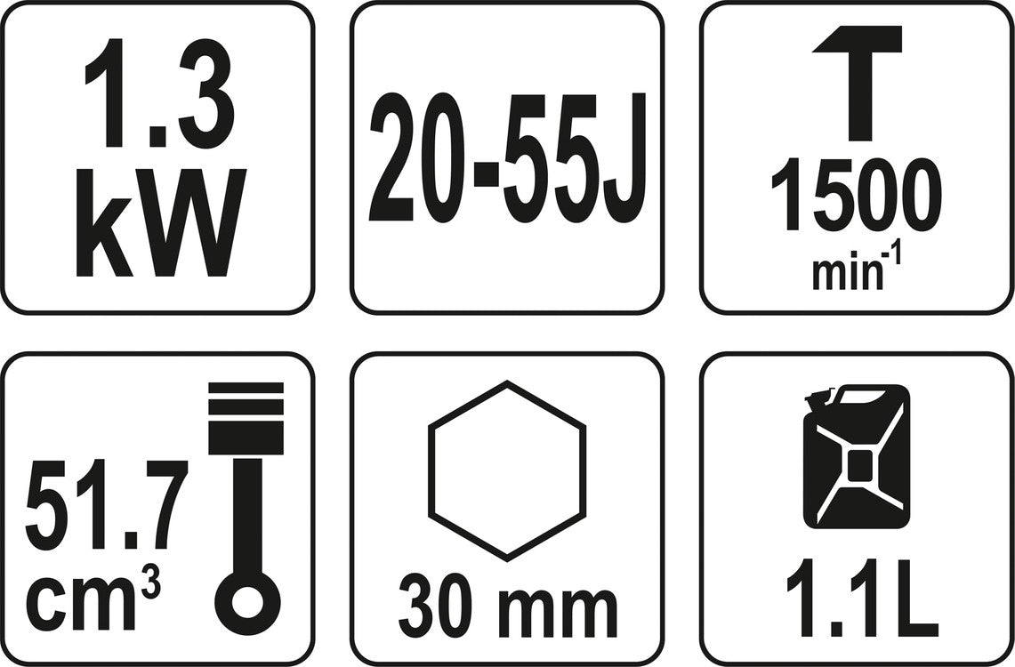 Benzininis griovimo plaktukas | 55J | HEX 30 mm (YT-82007)