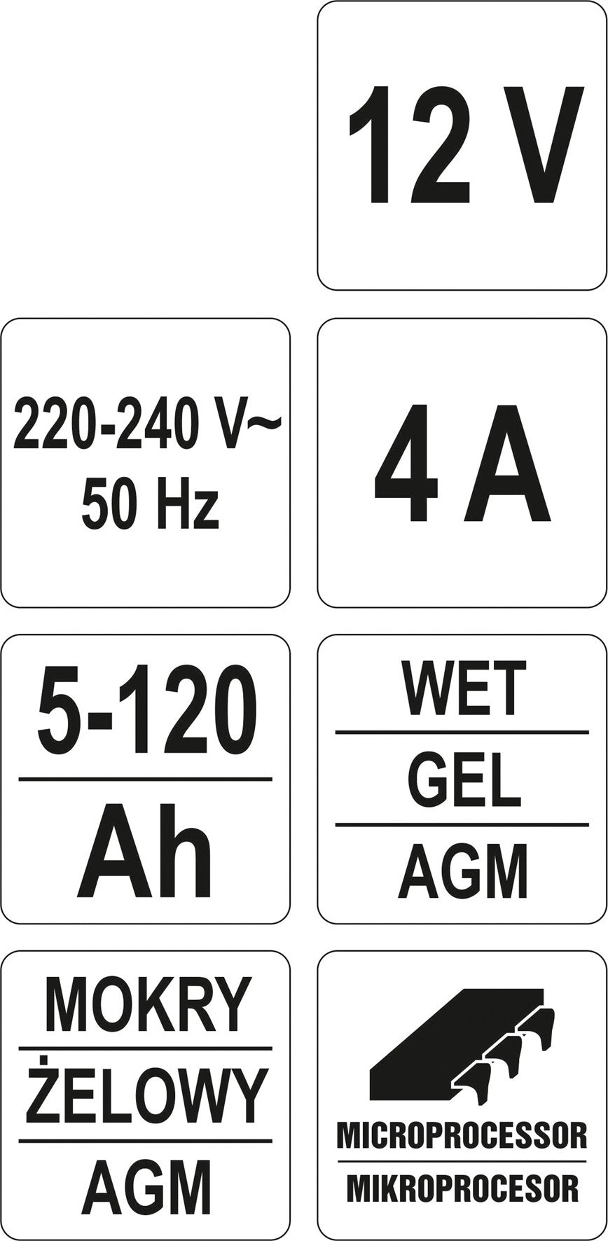 Elektroninis įkroviklis | 12V/4A (YT-83031)