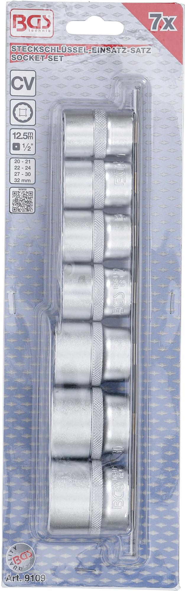 Galvučių rinkinys 12 kampų | 12,5 mm (1/2") | 20 - 32 mm | 7 vnt. (9109)
