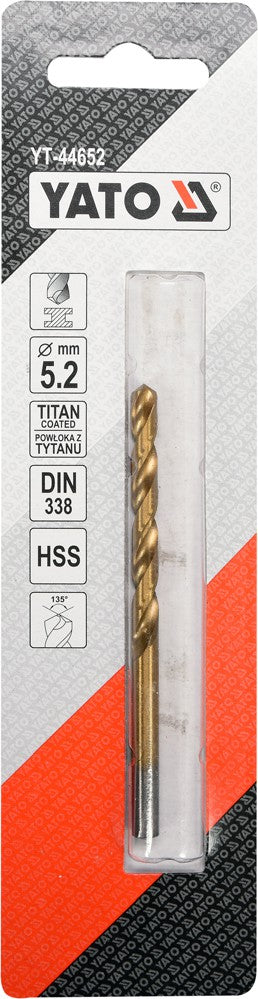 Grąžtas metalui HSS-TIN 5.2 mm (YT-44652)