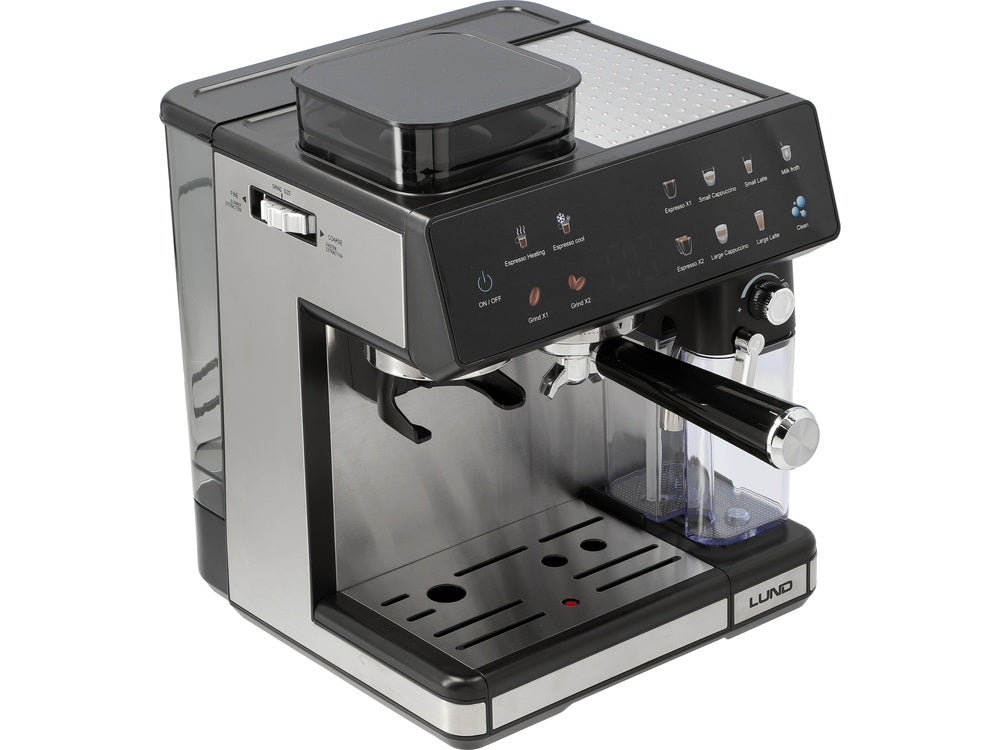 Slėginis kavos aparatas su pieno plakikliu ir kavos malūnėliu | 1350 W (68501)