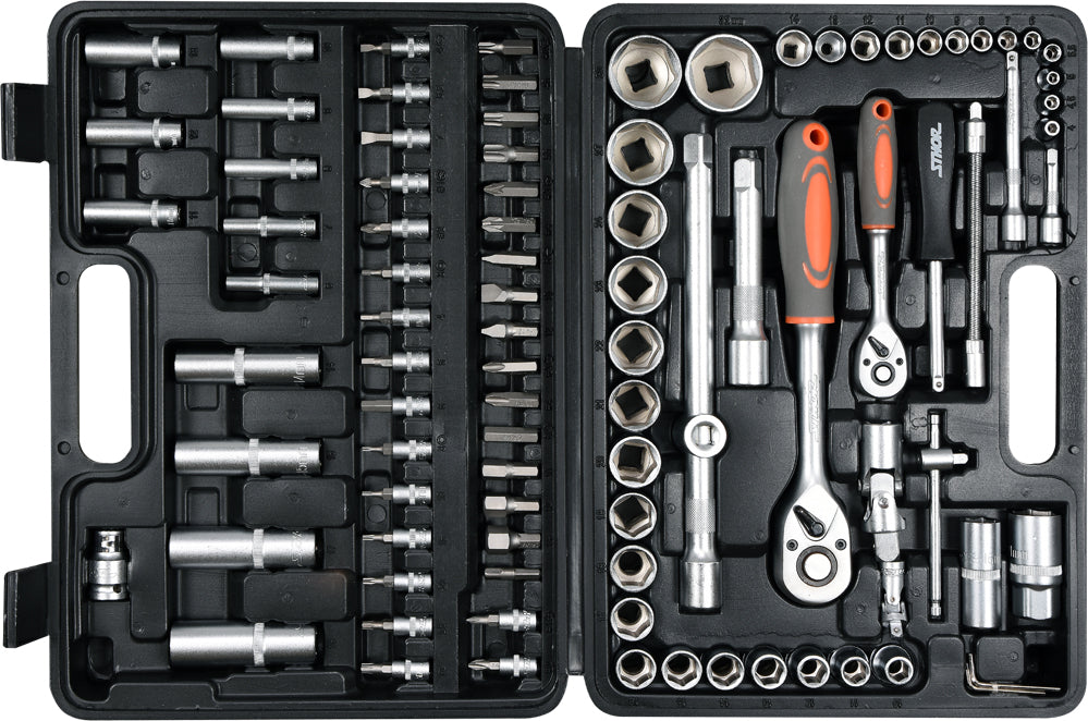 Įrankių rinkinys | 6.3 mm (1/4") + 12.5 mm (1/2") | 94 vnt. (58687)