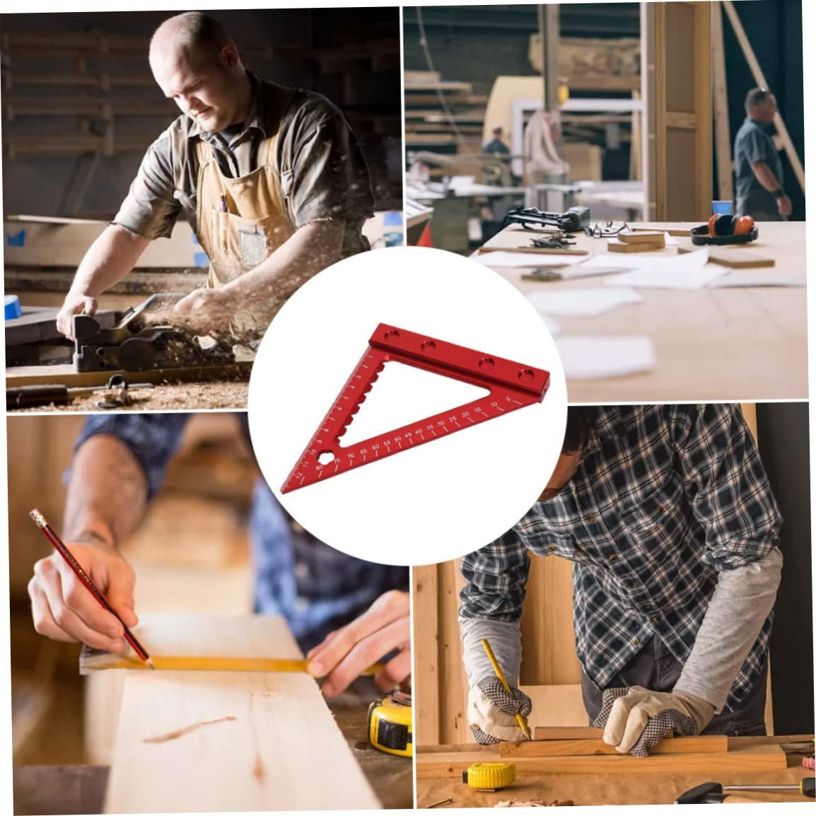 Aliuminis kampainis / medžio apdirbimo trikampė liniuotė | 90 | su baze (RS90A)