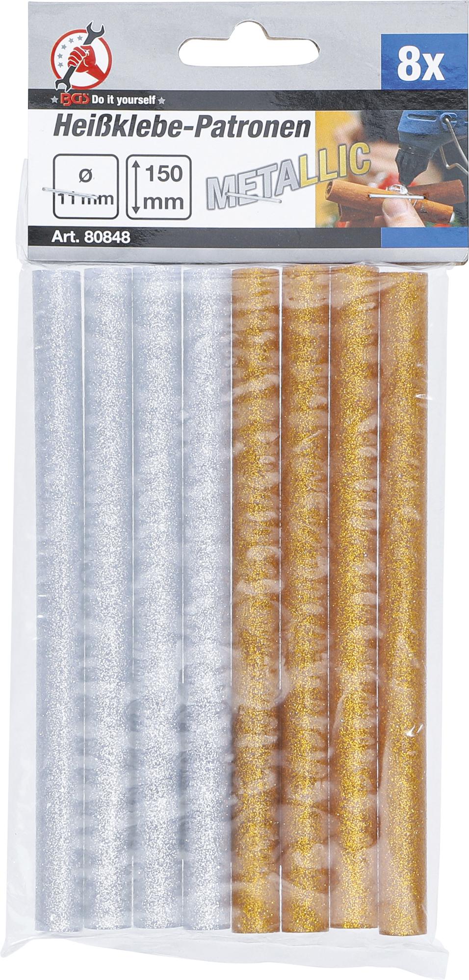 Klijų lazdelės | aukso / sidabro metalo | Ø 11 mm, 150 mm | 8 vnt. (80848)