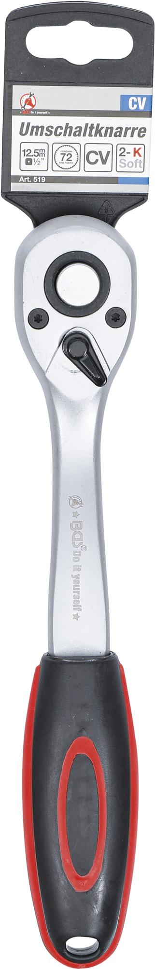 Rankena galvutėms terkšlinė | smulkūs dantukai | 12,5 mm (1/2") (519)