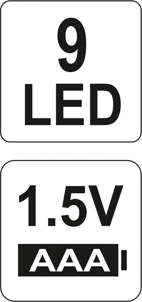 Светодиодный фонарь 9 LED, чёрный