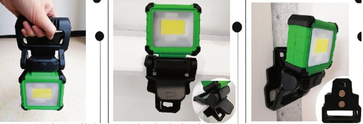Darbo lempa įkraunama | su magnetu ir prisegtuku | 270°/ 180° | COB LED (RWL10C)