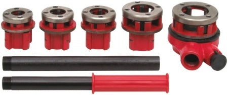 Vamzdinių sriegpjovių rinkinys su terkšle | 3/8"- 1 1/4" | 5 vnt. (EQ-7629)