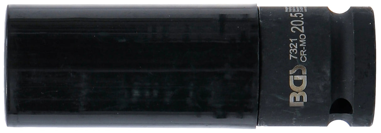 Galvutė smūginė ilga plonasienė | su plastikine apsauga | 12,5 mm (1/2") | 20.5 mm (7321)