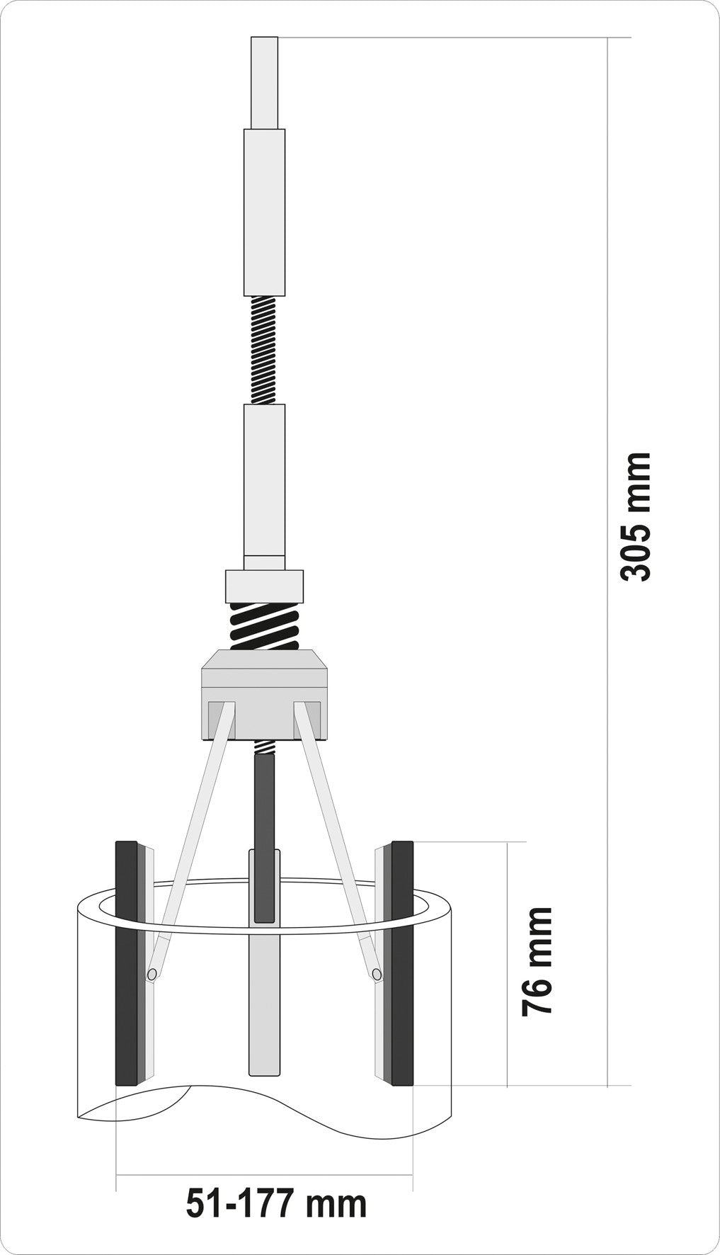 Cilindrų šveitiklis (Honas) 3-kojis | Ø 51 - 177 mm (YT-05812)