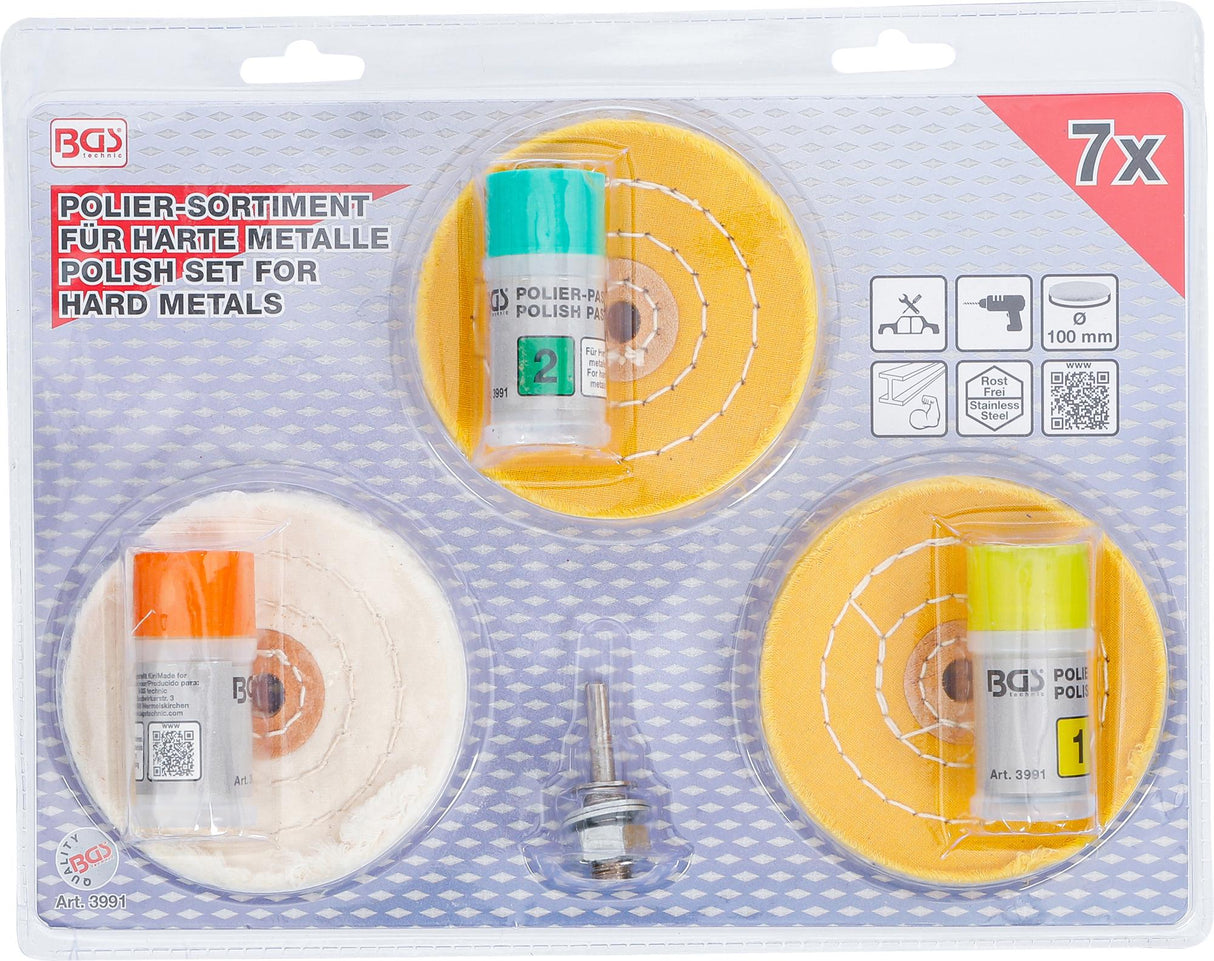 Poliravimo rinkinys kietiesiems metalams | 7 vnt. (3991)