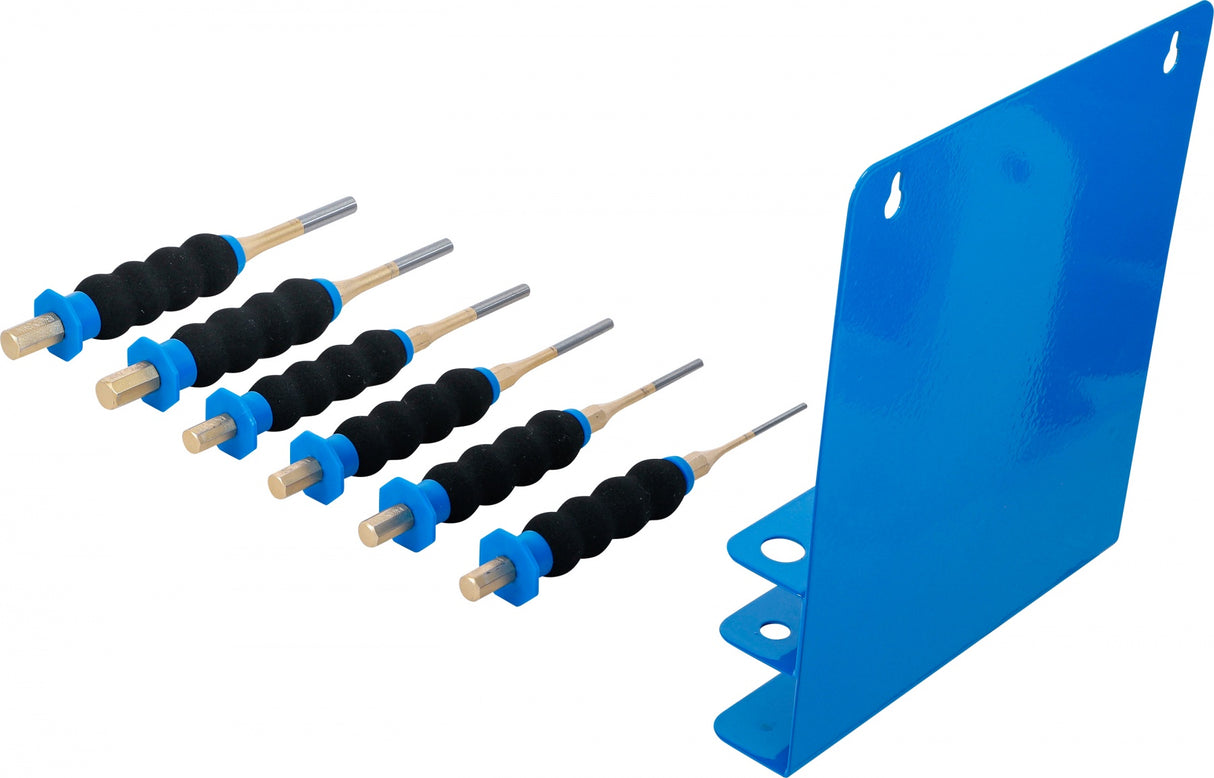 Bukų išmušėjų rinkinys | neslidi ergonomiška rankena | 180 mm | 3 - 8 mm | 6 vnt. (74591)