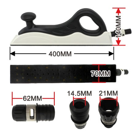 Rankinis šlifavimo blokas su dulkių nusiurbimu | 70 x 400 mm (H130514)