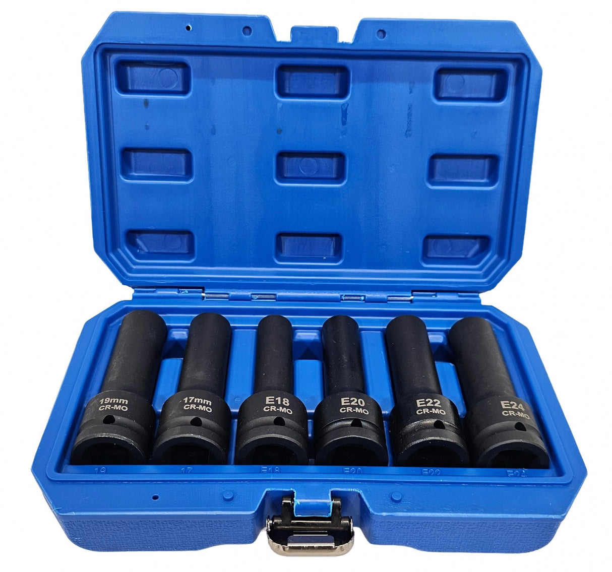 Smūginių ilgų galvučių rinkinys E-Type ir 12 kampų | 20 mm (3/4") | 6 vnt. (SK3410)