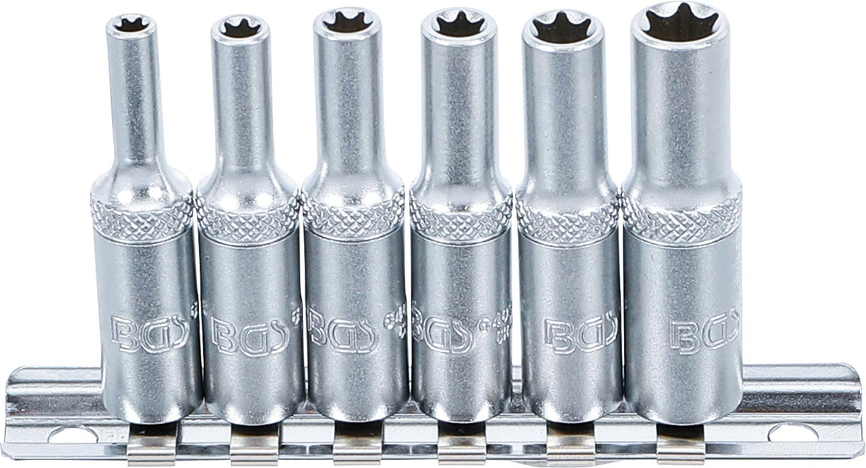 Galvučių rinkinys E-Tipas | ilgos | 6.3 mm (1/4") | E4 - E10 | 6 vnt. (6403)