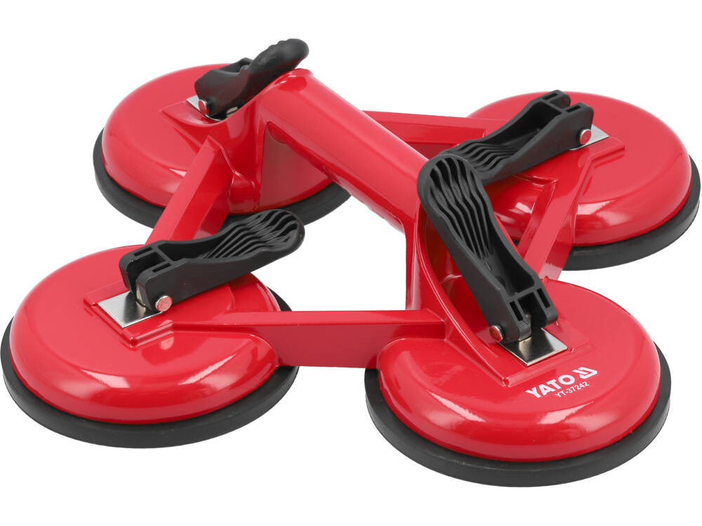 Stiklo kėliklis keturgubas | prisiurbtukas | aliuminis | 4 x Ø 120 mm (YT-37242)