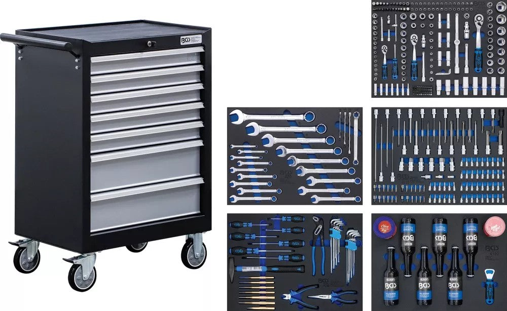 Įrankių spintelė | 7 stalčiai | su 354 įrankiais (6077)