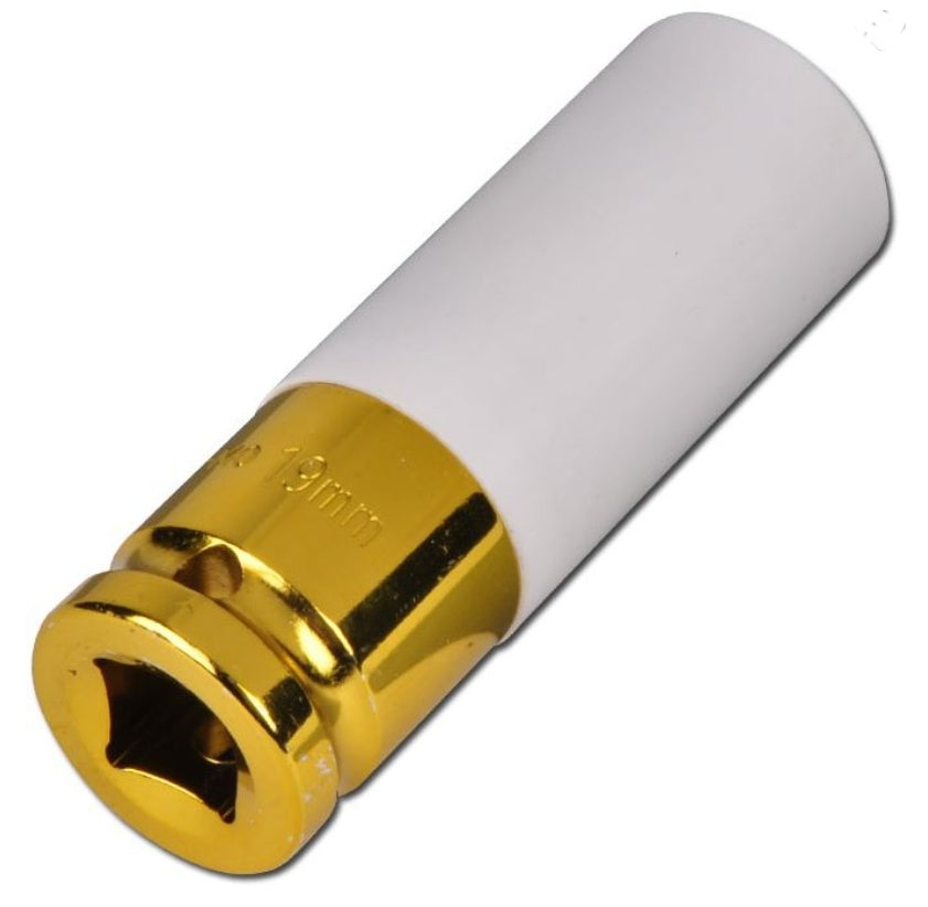 Galvutė smūginė ilga plonasienė | su plastikine apsauga | 12,5 mm (1/2") | 19 mm (H5019)