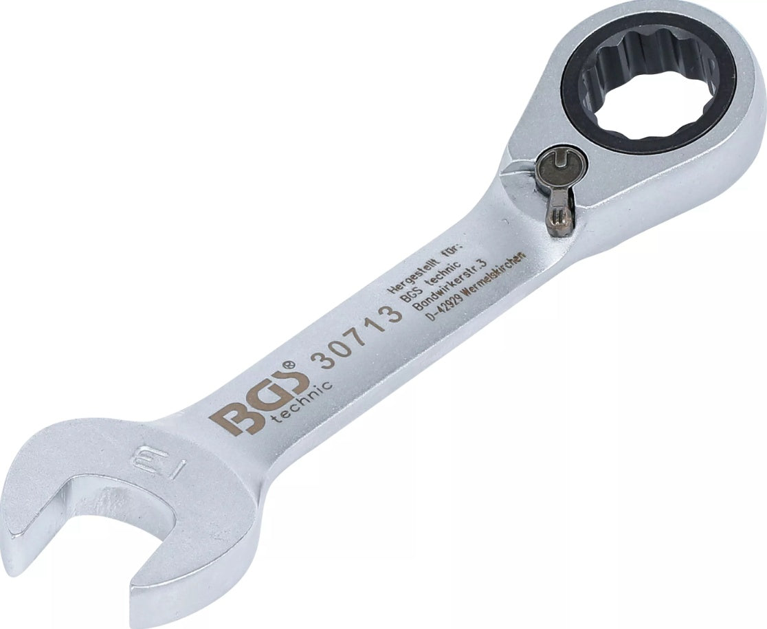 Raktas su terkšle | trumpas | su reversu | 13 mm (30713)