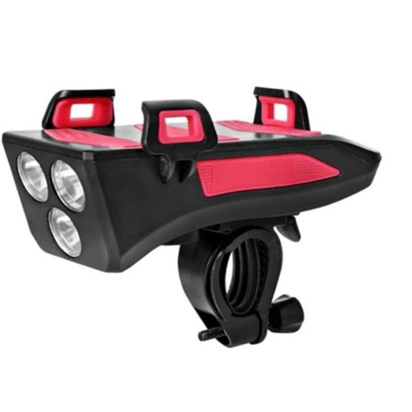 Dviračio žibintas su telefono laikikliu | signalas | daugiafunkcinis / powerbank | USB | 3 led (RBL3)