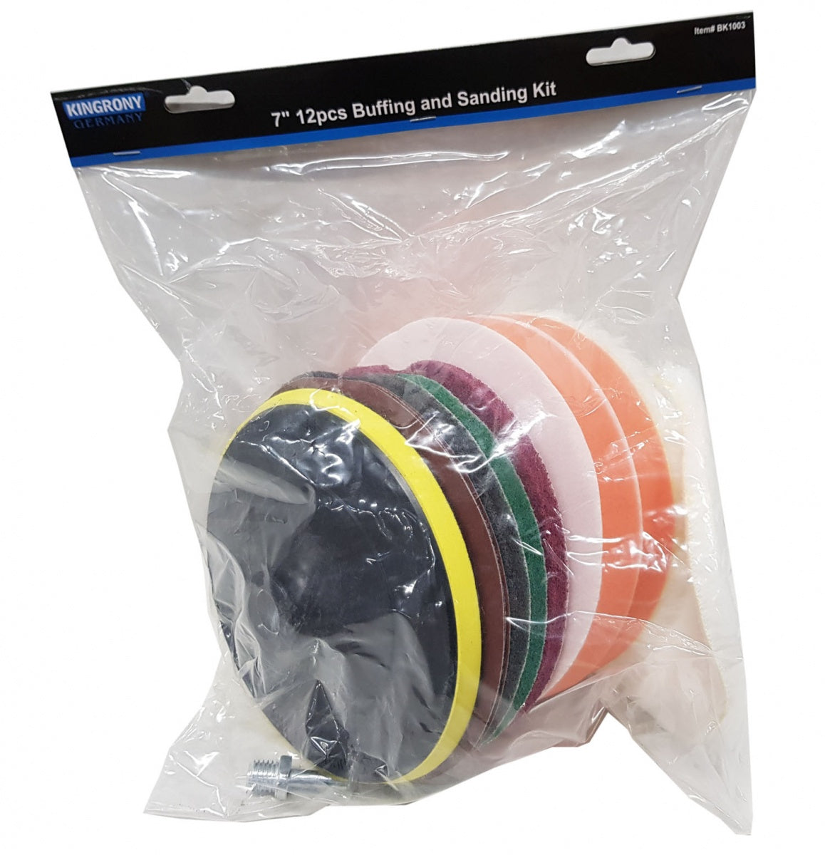 Poliravimo ir šlifavimo padų rinkinys | Ø 180 mm | 12 vnt. (BK1003)