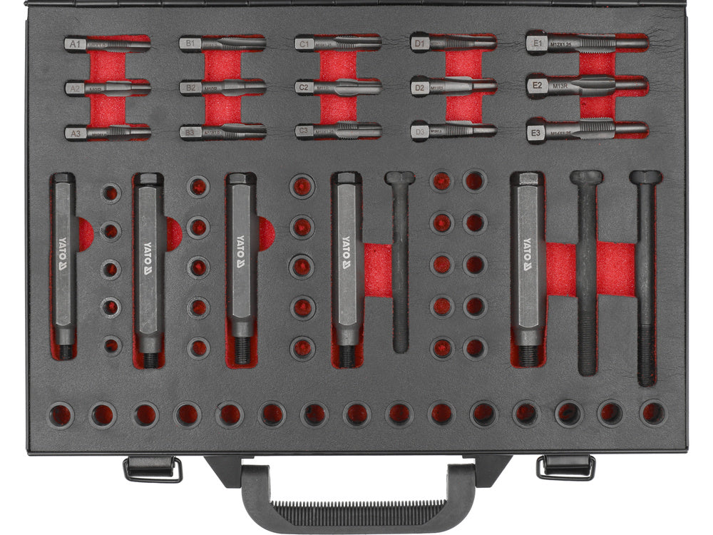 Kaitinimo žvakių sriegio taisymo komplektas | M8 - M9 - M10 - M12 | 68 vnt (YT-17711)