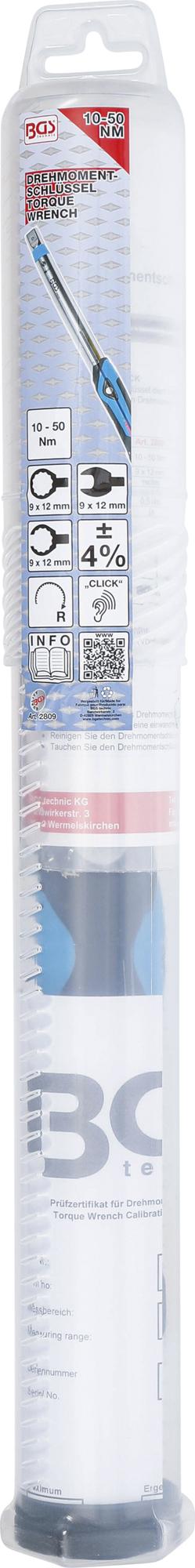 Dinamometras | 9 x 12 mm įstatomiems įrankiams | 10 - 50 Nm (2809)