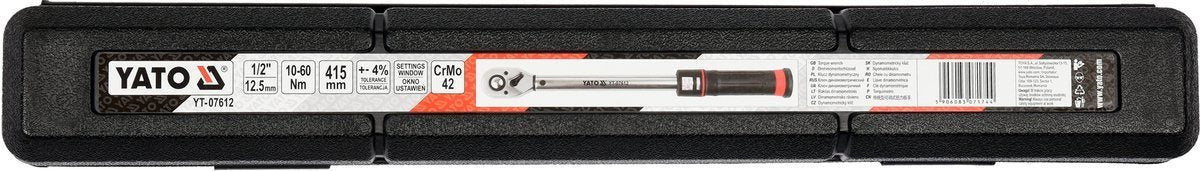 Dinamometrinis raktas | su skale | 12,5 mm (1/2") | 10 - 60 Nm (YT-07612)