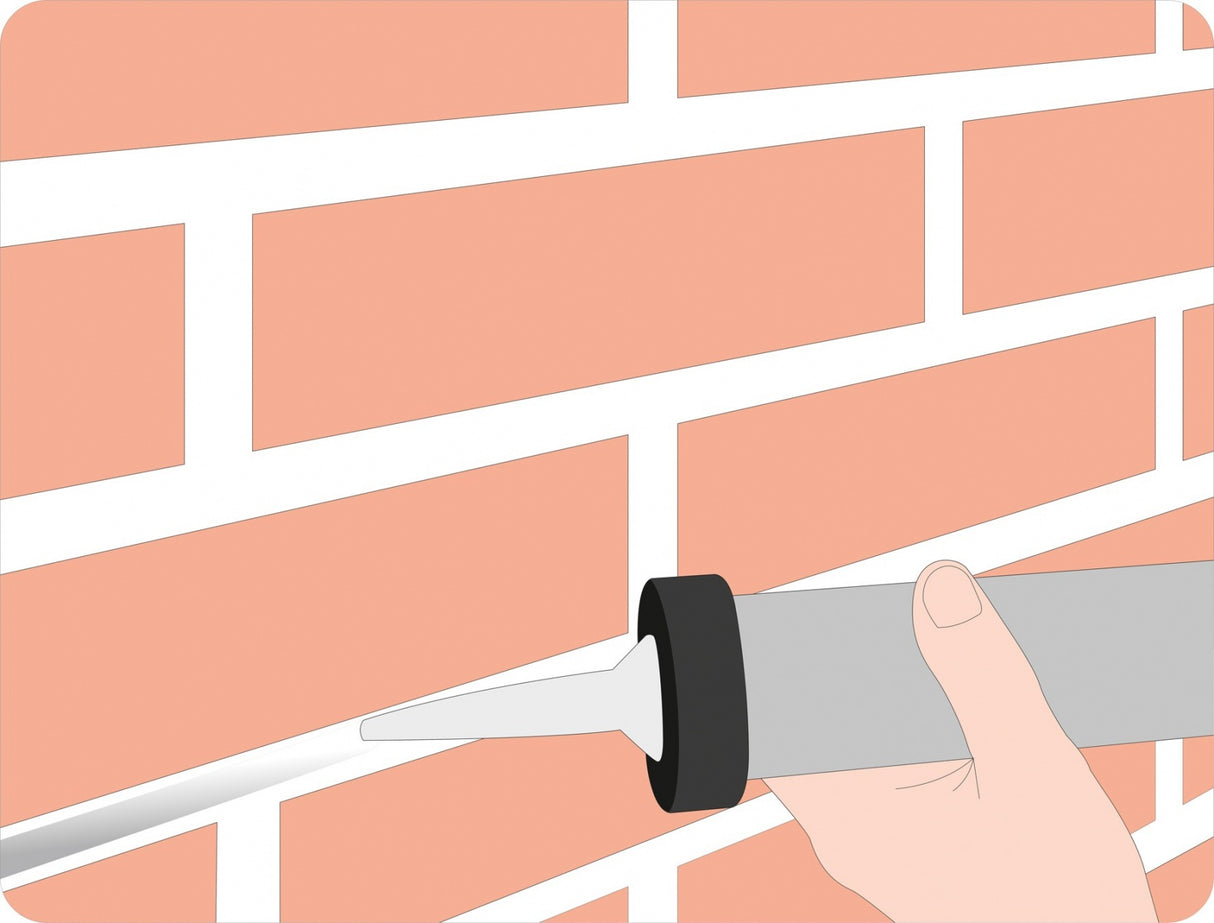 Pistoletas hermetikui | su papildomais aksesuarais | 330 mm / diam. 60 mm (YT-67580)