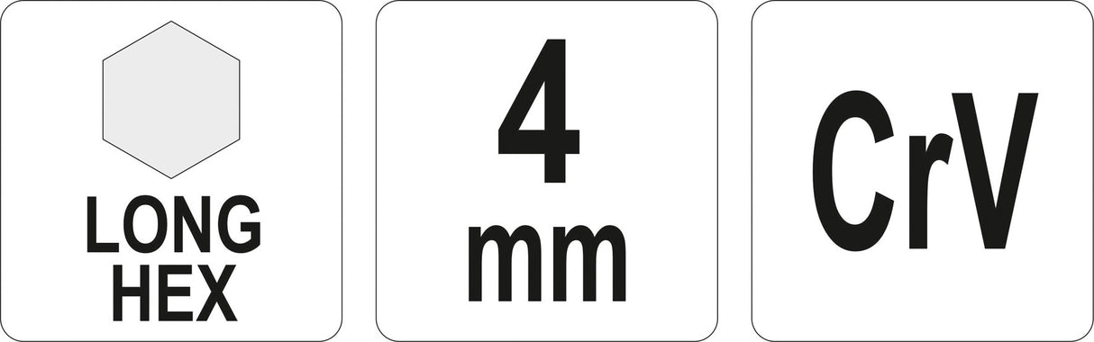 L tipo raktas | ilgas | hex šešiakampis | 4,0 mm (YT-05434)