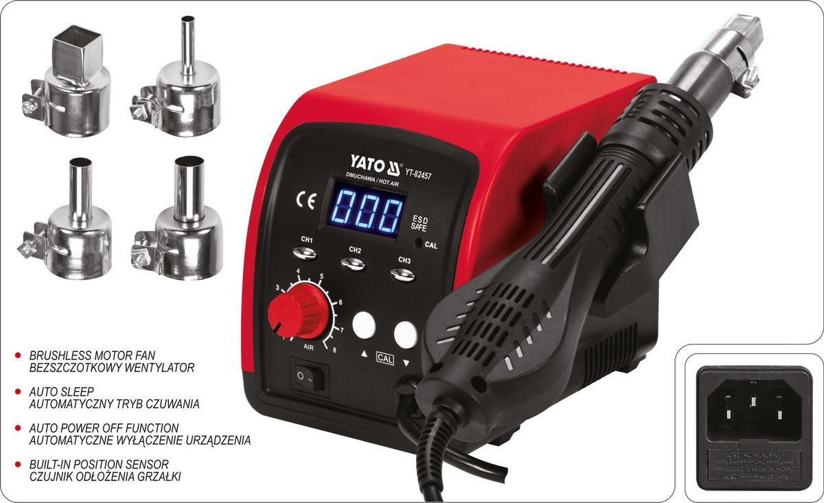 Karšto oro pūtimo stotelė 750W | Led ekranas | su aušinimu (YT-82457)