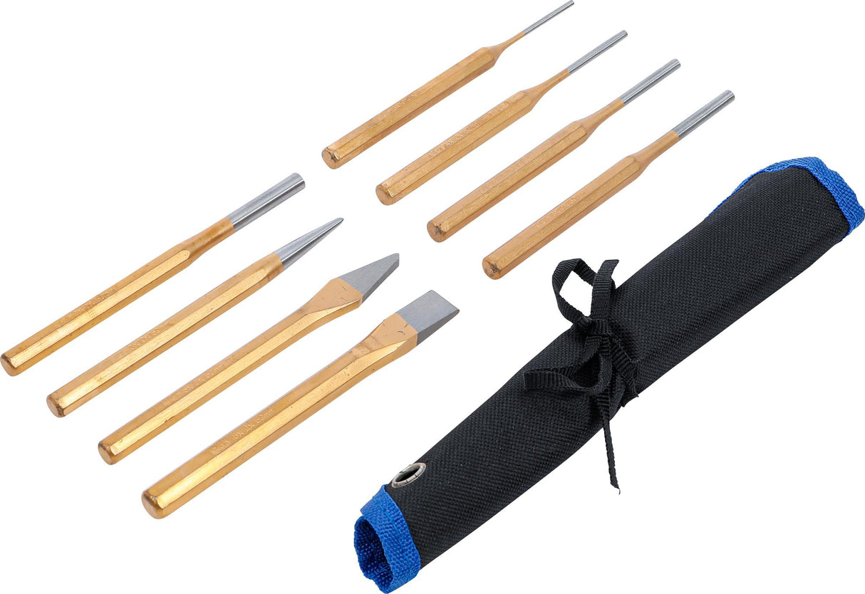 Išmušėjų rinkinys | 150 mm | įskaitant kaltus + centro žymeklį | 8 vnt. (1658)