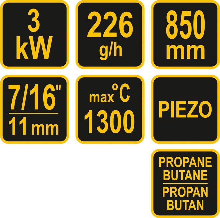Piktžolių degiklis su plieniniu antgaliu | 850 mm / 25 mm (73430)