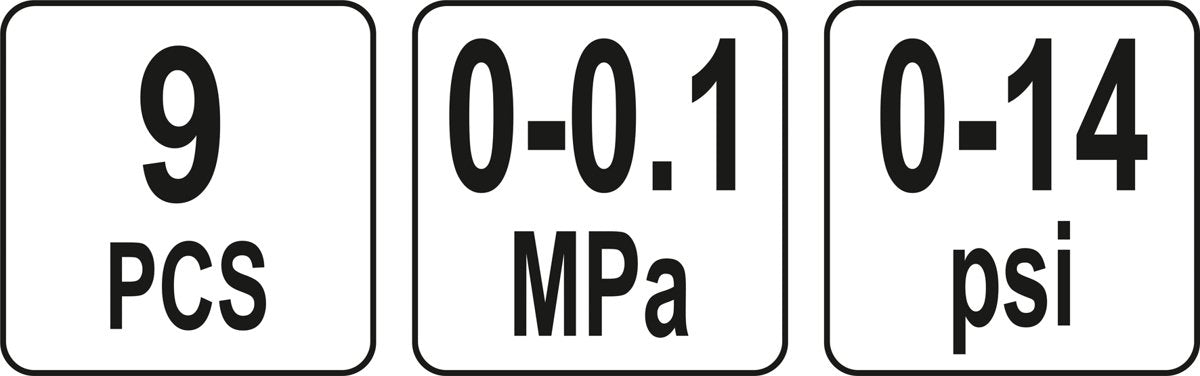 Vakuumo ir kuro slėgio matuoklis | 9 vnt. (YT-73050)