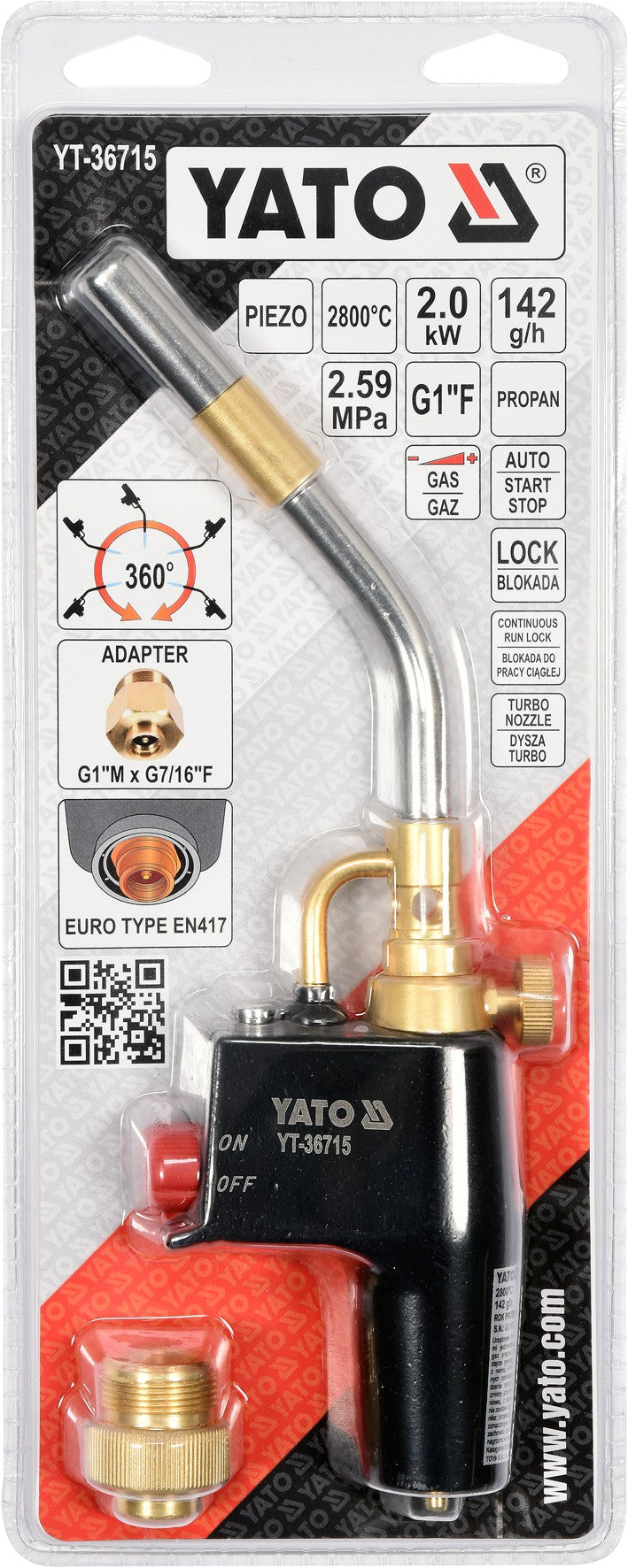 Dujinis rankinis degiklis turbo (YT-36715)