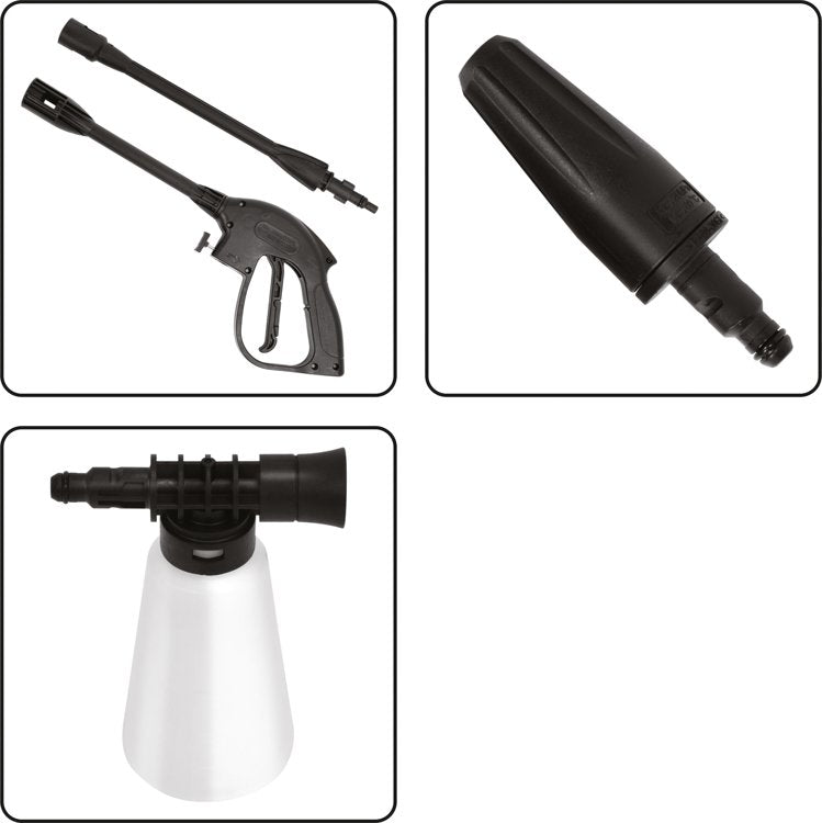 Aukšto slėgio plovimo įrenginys | su aksesuarais | 105 BAR / 1400 W (YT-85910)