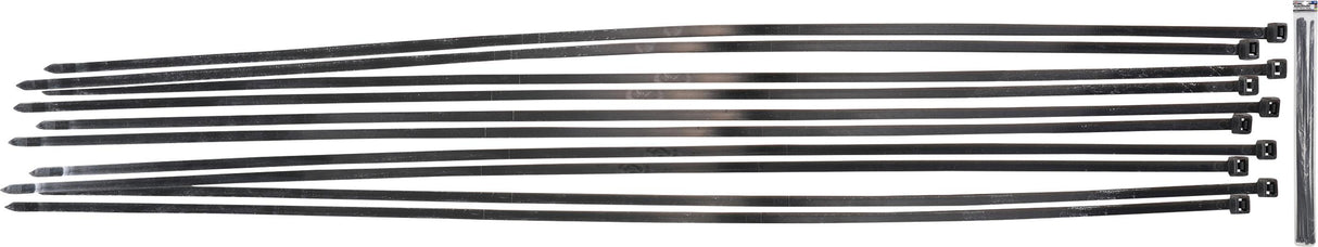 Suveržimo dirželiių asortimentas | juodi | 8,0 x 900 mm | 10 vnt. (80777)