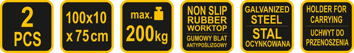 Atraminiai / prilaikymo stovai | 100 x 10 x 75 m | 2 vnt. (29401)