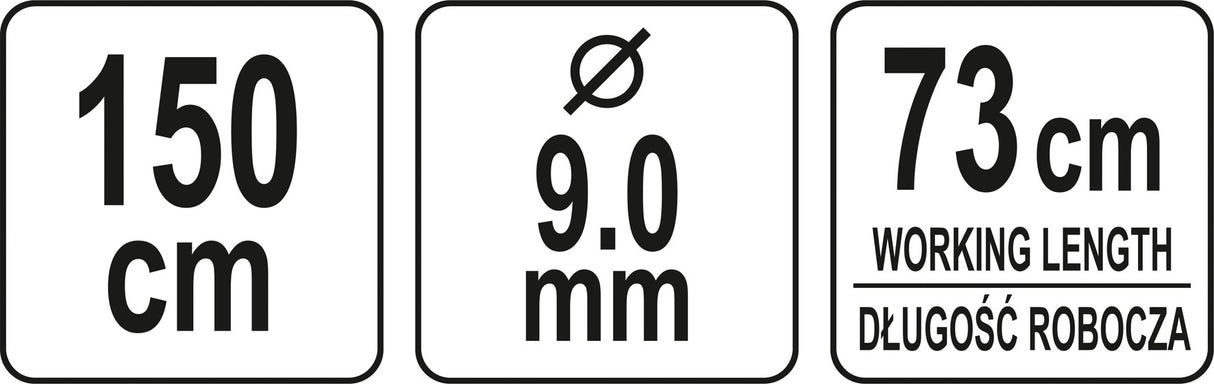Tualeto valiklis spiralė / gyvatukas | Ø 9 mm | 73 / 150 cm (YT-24983)