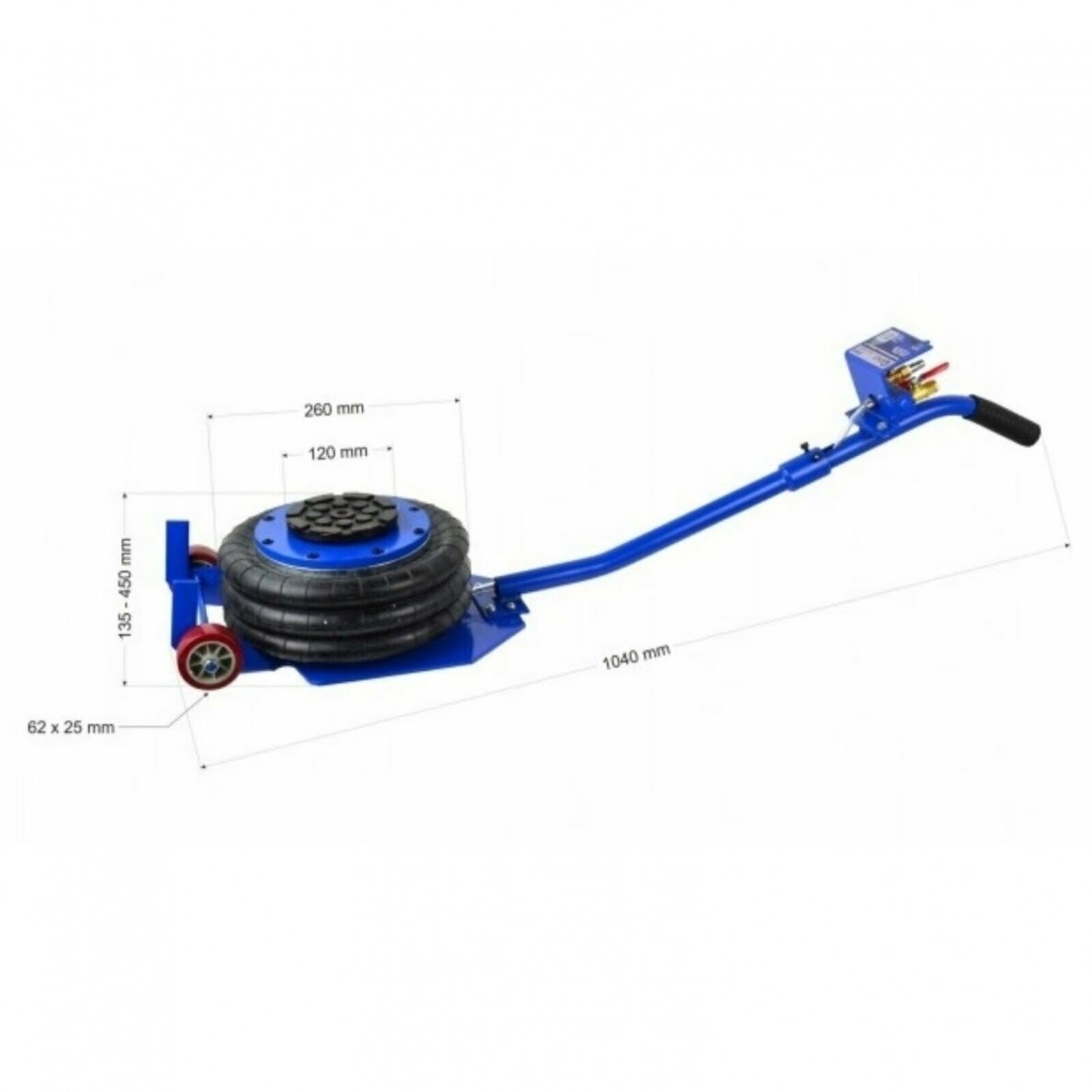 Domkratas pneumatinis | su 3 oro pagalvėmis | 3.0 t (BT350)