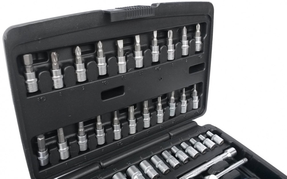 Galvučių su terkšle rinkinys 1/4", 48vnt. (KR141048)