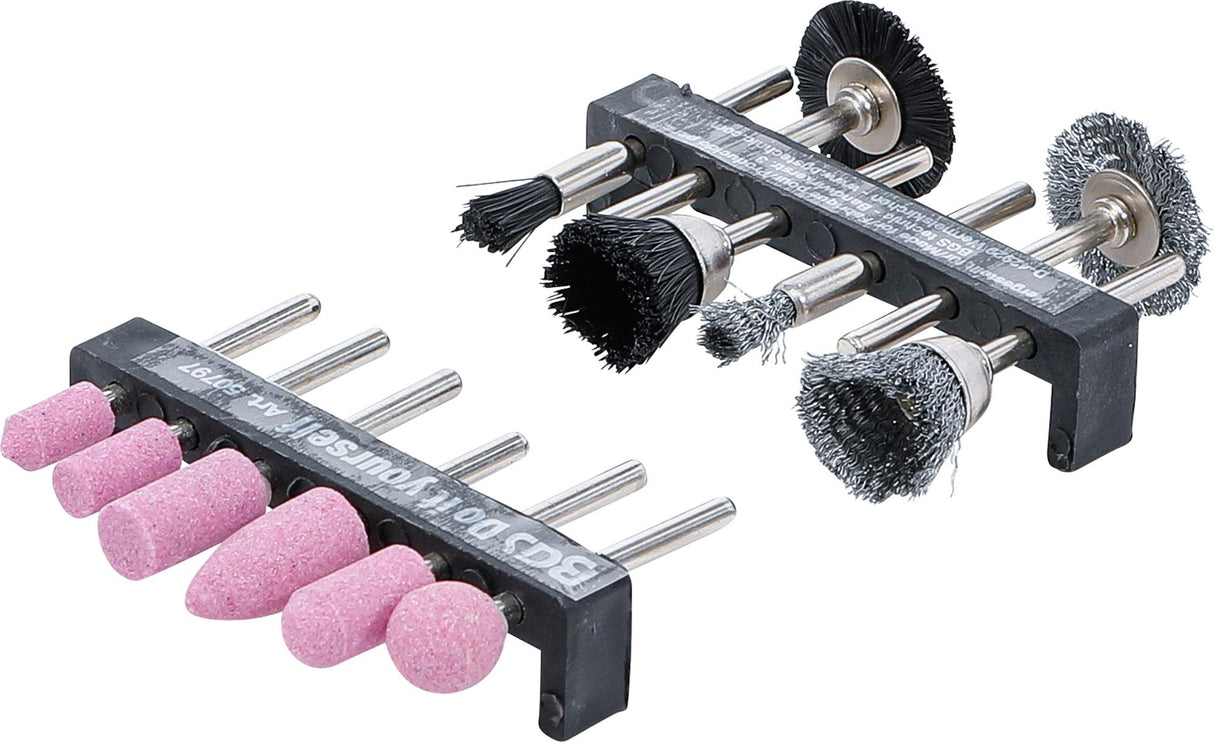 Plieninių / plastikinių / šlifavimo šepečių rinkinys | 12 vnt. (50797)