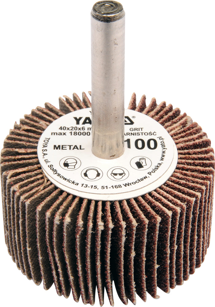 FLAP WHEEL W. SHAFT 40X20X6 P80 (YT-83353)