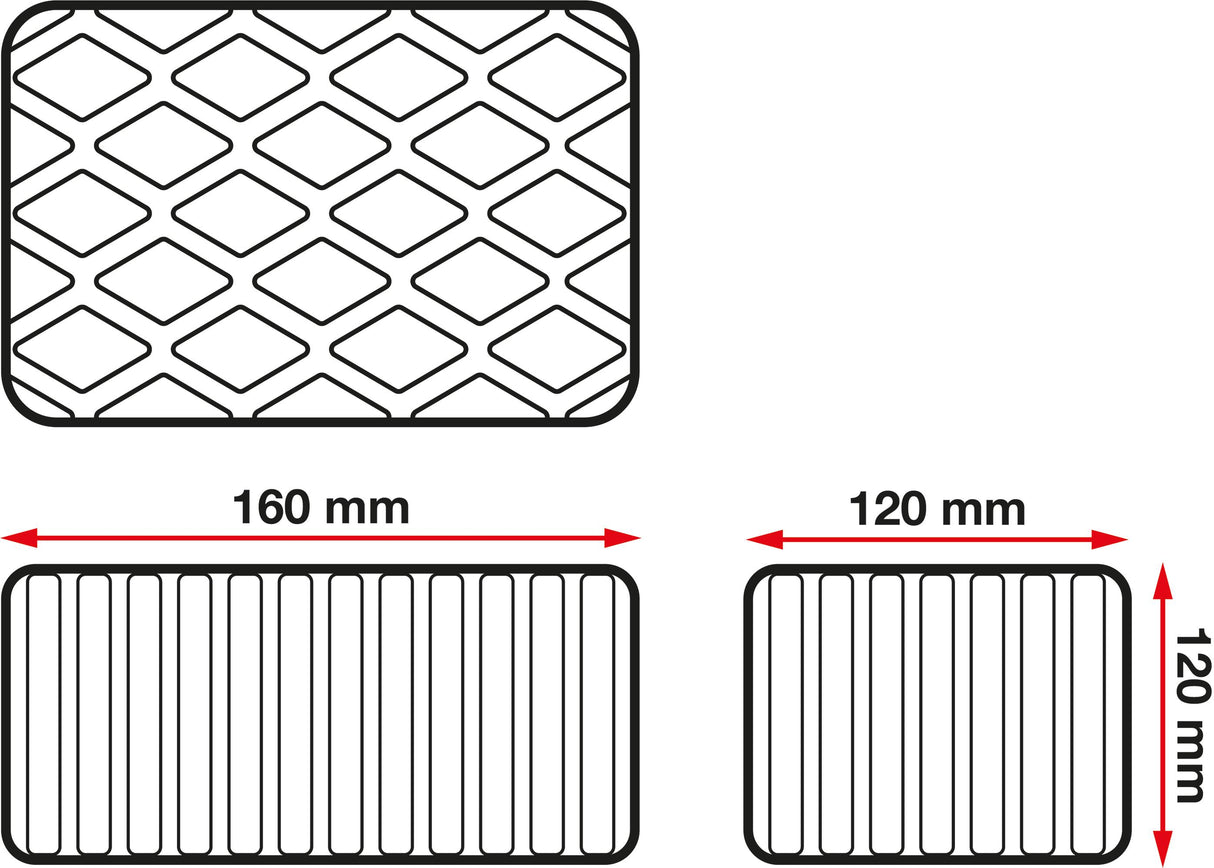 Guminis padas | auto keltuvams | 160 x 120 x 120 mm (6482)