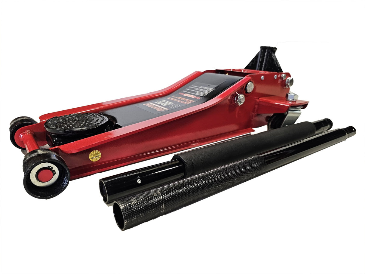 Domkratas su ratukais pažemintas | dvigubas stūmoklis | greitas kėlimas | 75- 500 mm | 3.0 t (LFJ3D)