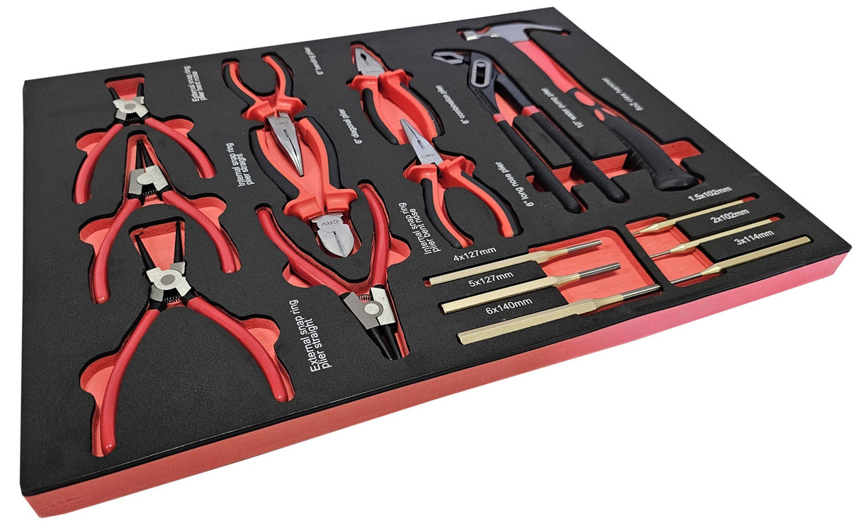 Įrankių spintelė ant ratukų XXL | metalinis starviršis | su įrankiais | 7 stalčiai / 1 durelės (H7008)